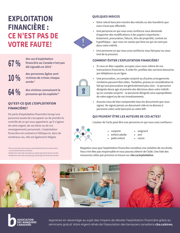 infographie - exploitation financière : ce n'est pas de votre faute!